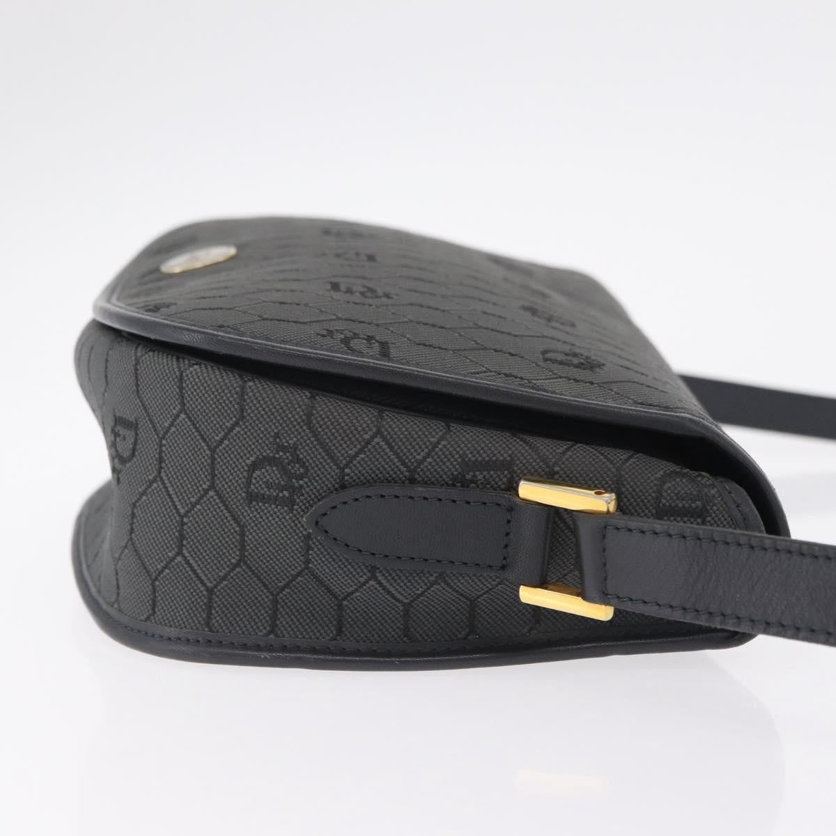 Christian Dior Vintage Honeycomb Canvas Black Canvas Shoulder Bag Bag (Pre-Owned)