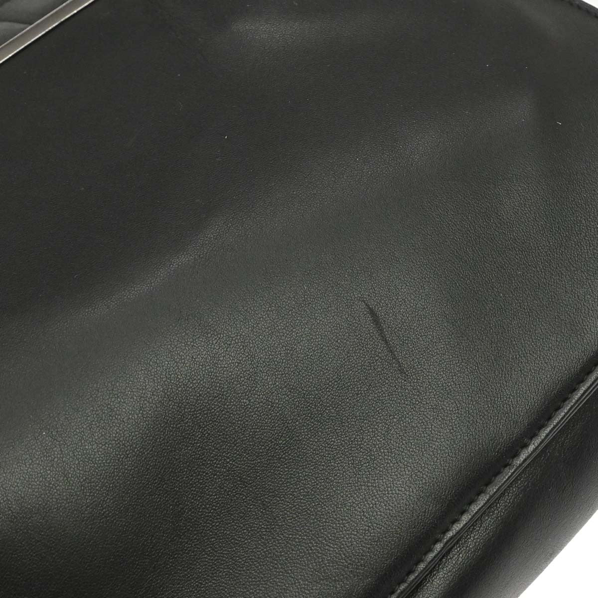 Chanel Chocolate Bar Cc Tote Quilted Leather Black Leather Tote Bag Bag (Pre-Owned)
