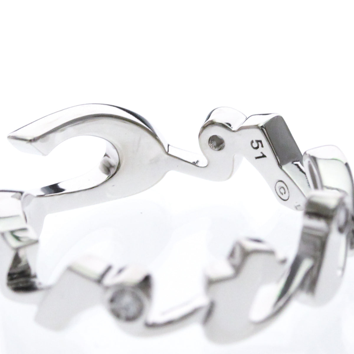 Cartier Signature 18K White Gold Silver White_Gold Ring Jewelry (Pre-Owned)