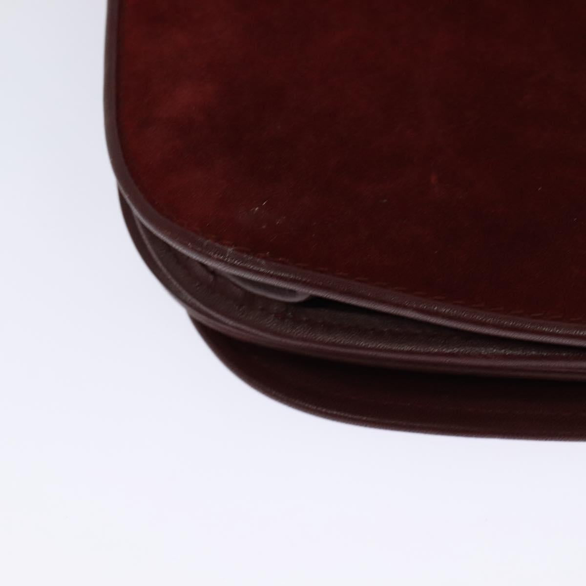 Cartier Must De Cartier Burgundy Suede Shoulder Bag (Pre-Owned)