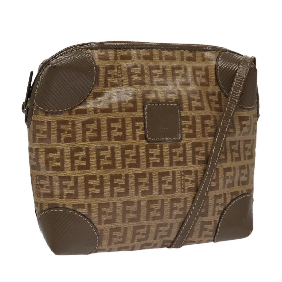 Fendi Beige Canvas Shoulder Bag (Pre-Owned)