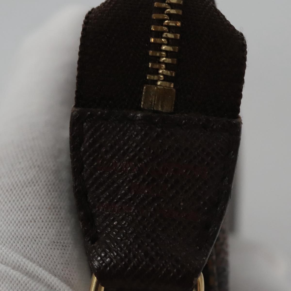 Louis Vuitton Mini Pochette Accessoires Brown Canvas Clutch Bag (Pre-Owned)
