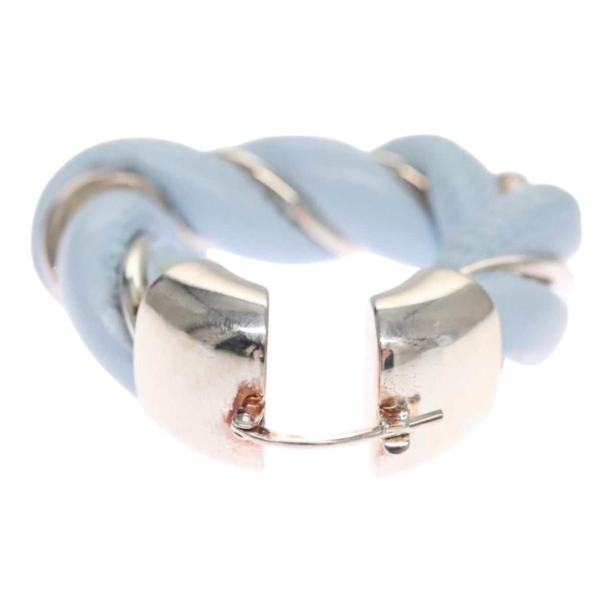 Bottega Veneta The Twist Blue Leather Earring Jewelry (Pre-Owned)