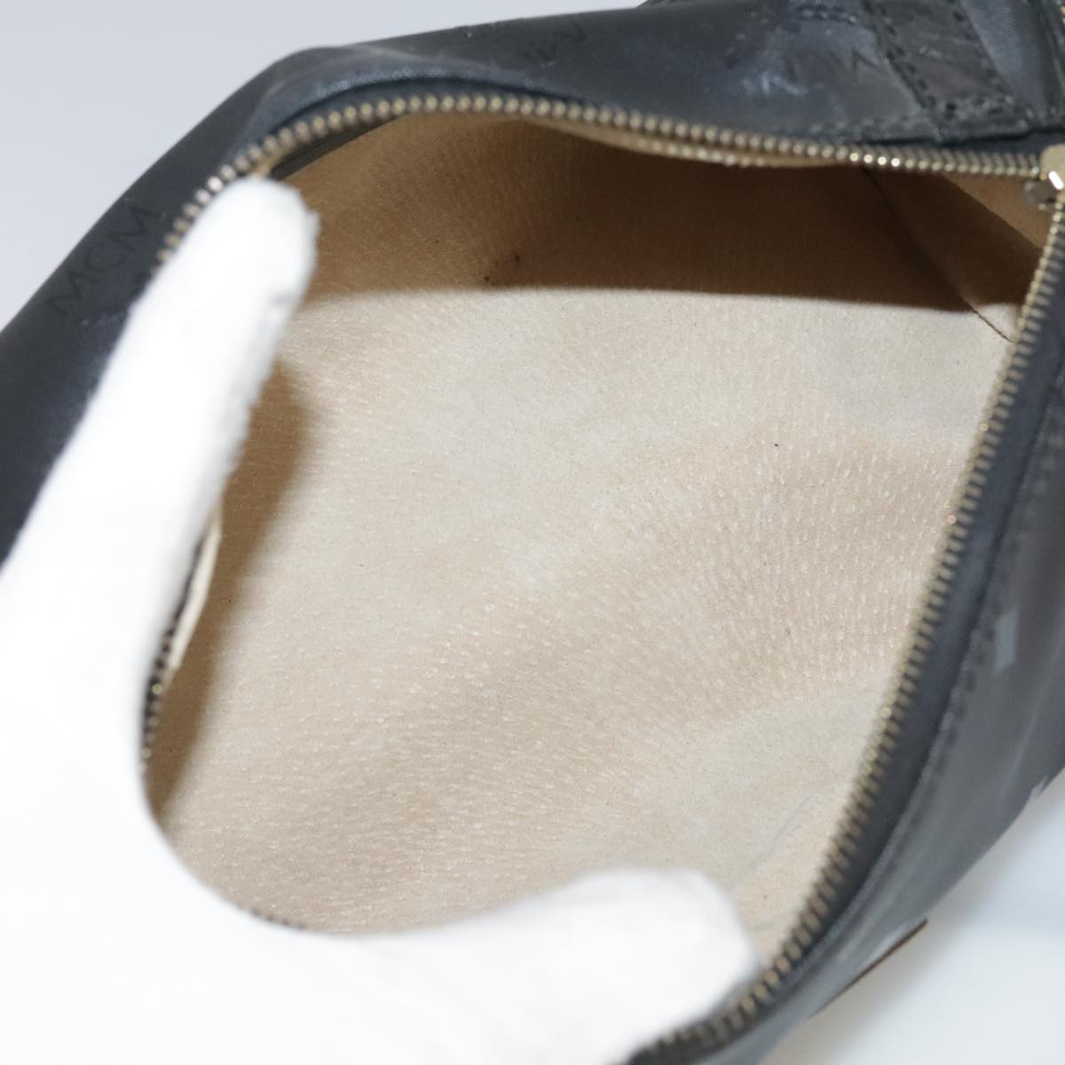 MCM Visetos Black Canvas Shoulder Bag (Pre-Owned)