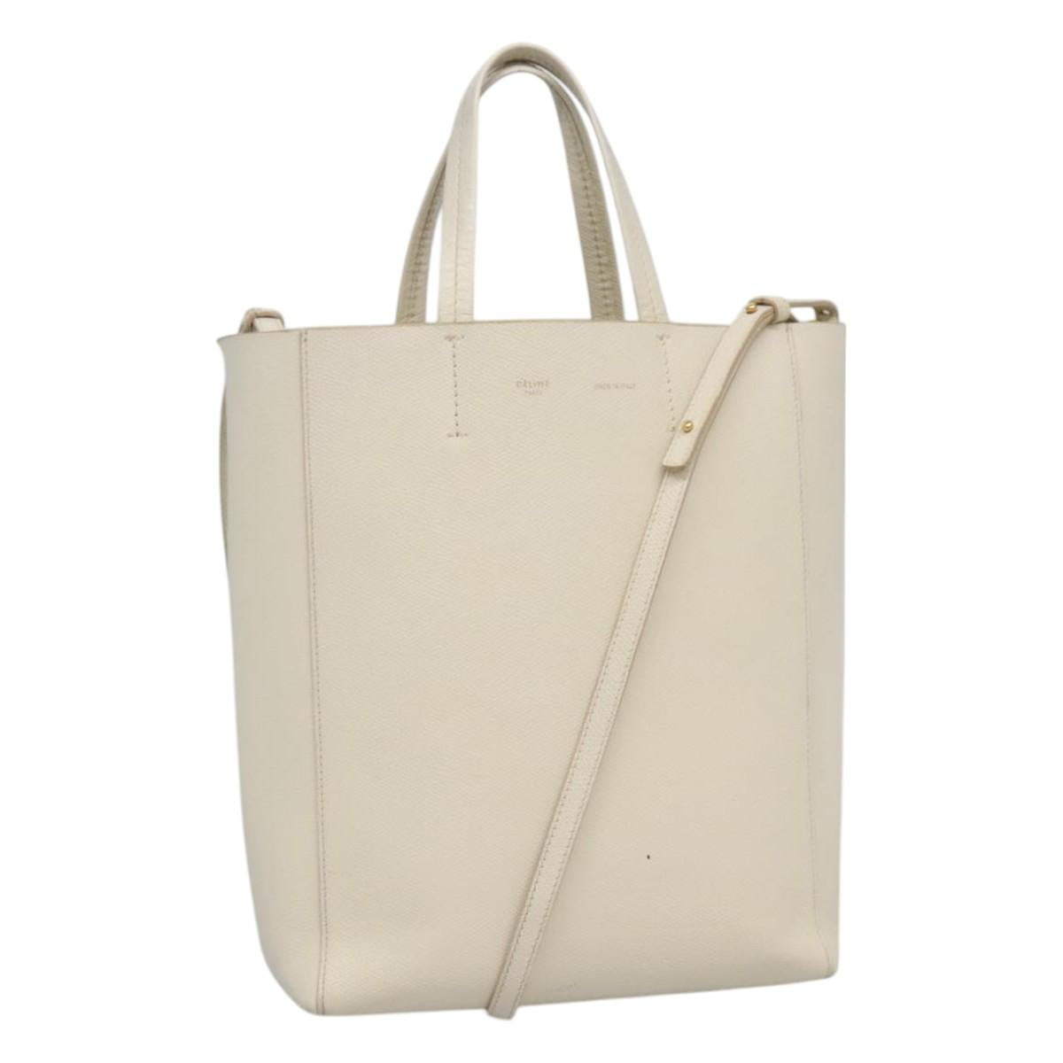 Céline Cabas Vertical Beige Leather Shoulder Bag (Pre-Owned)