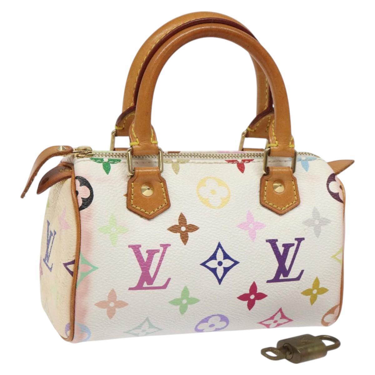 Louis Vuitton Mini Speedy White Canvas Handbag (Pre-Owned)