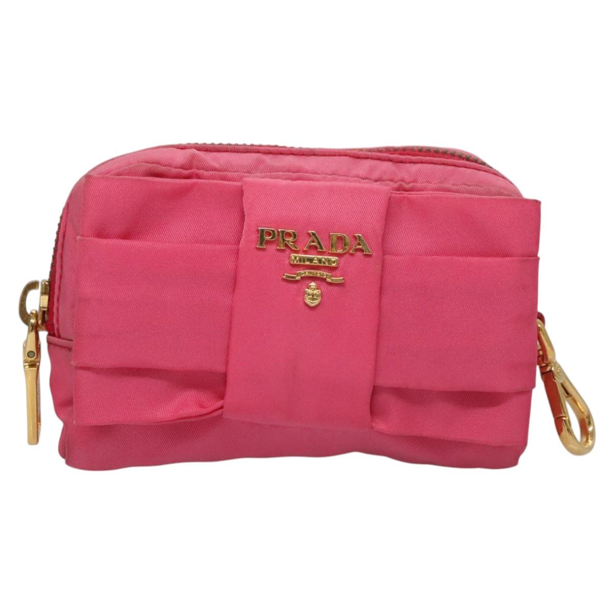 Prada Ribbon Pink Synthetic Clutch Bag (Pre-Owned)