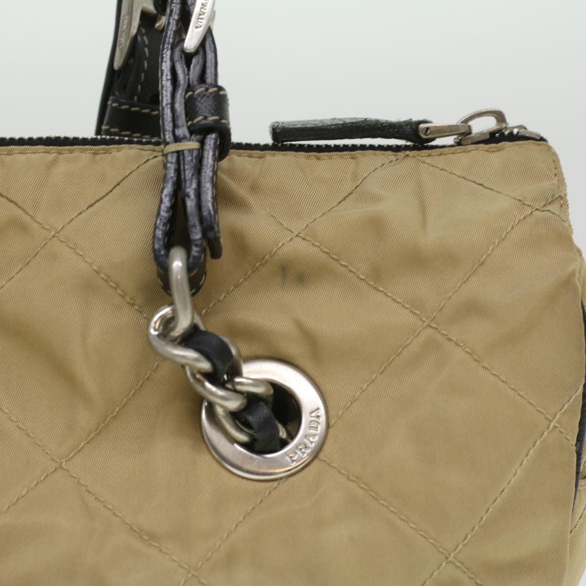 Prada Beige Canvas Handbag (Pre-Owned)