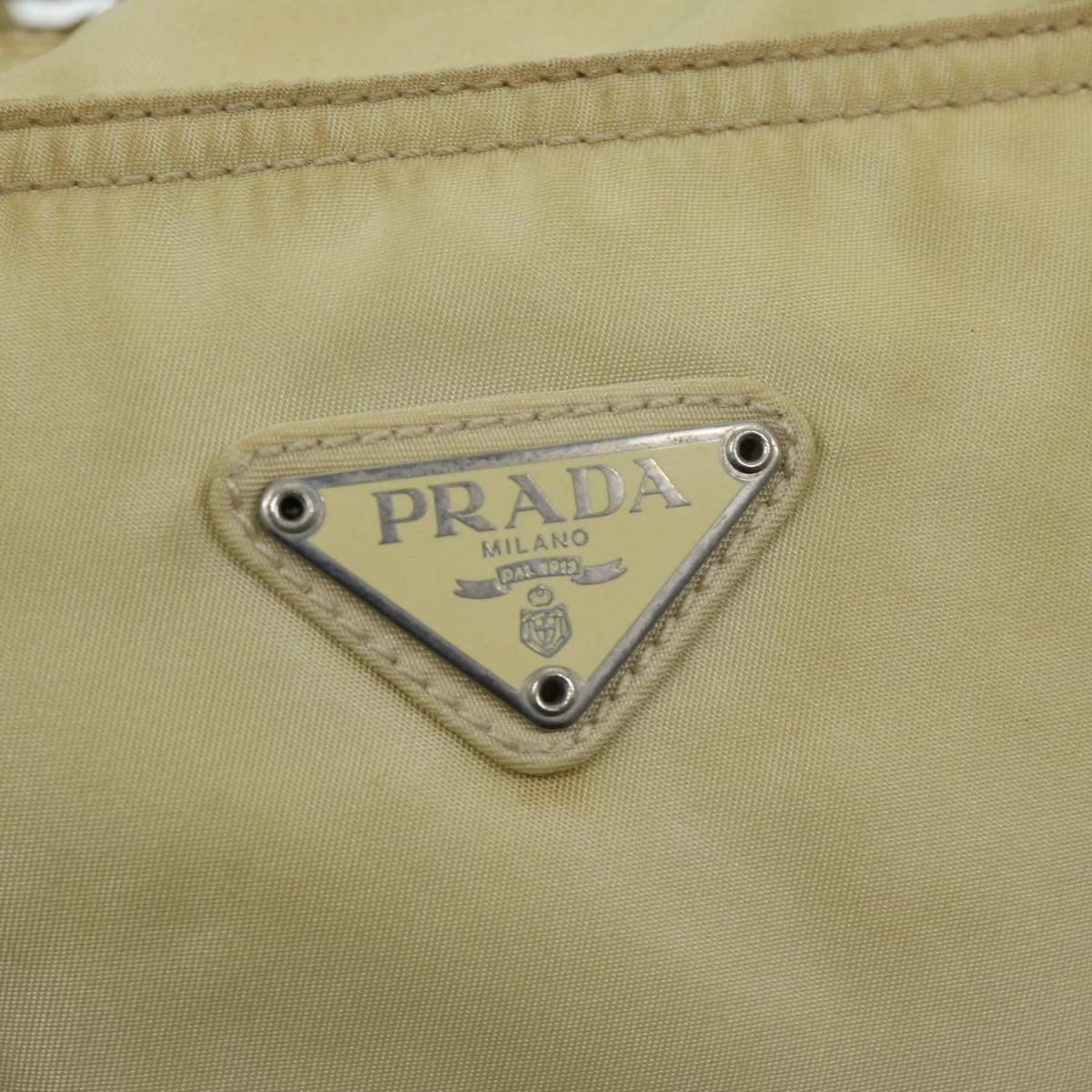 Prada Tessuto Beige Synthetic Shoulder Bag (Pre-Owned)