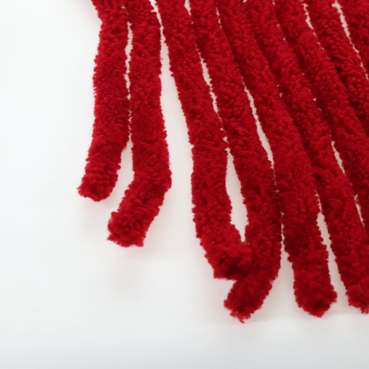 Bottega Veneta The Fringe Leather Red Wool Clutche & Pouche Bag (Pre-Owned)