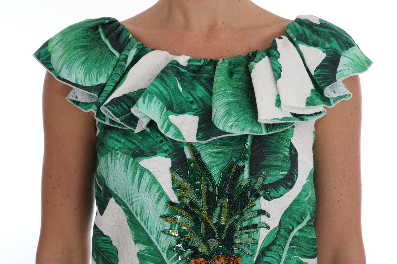 Dolce & Gabbana Pineapple Banana Sequins Blouse Women's T-shirt