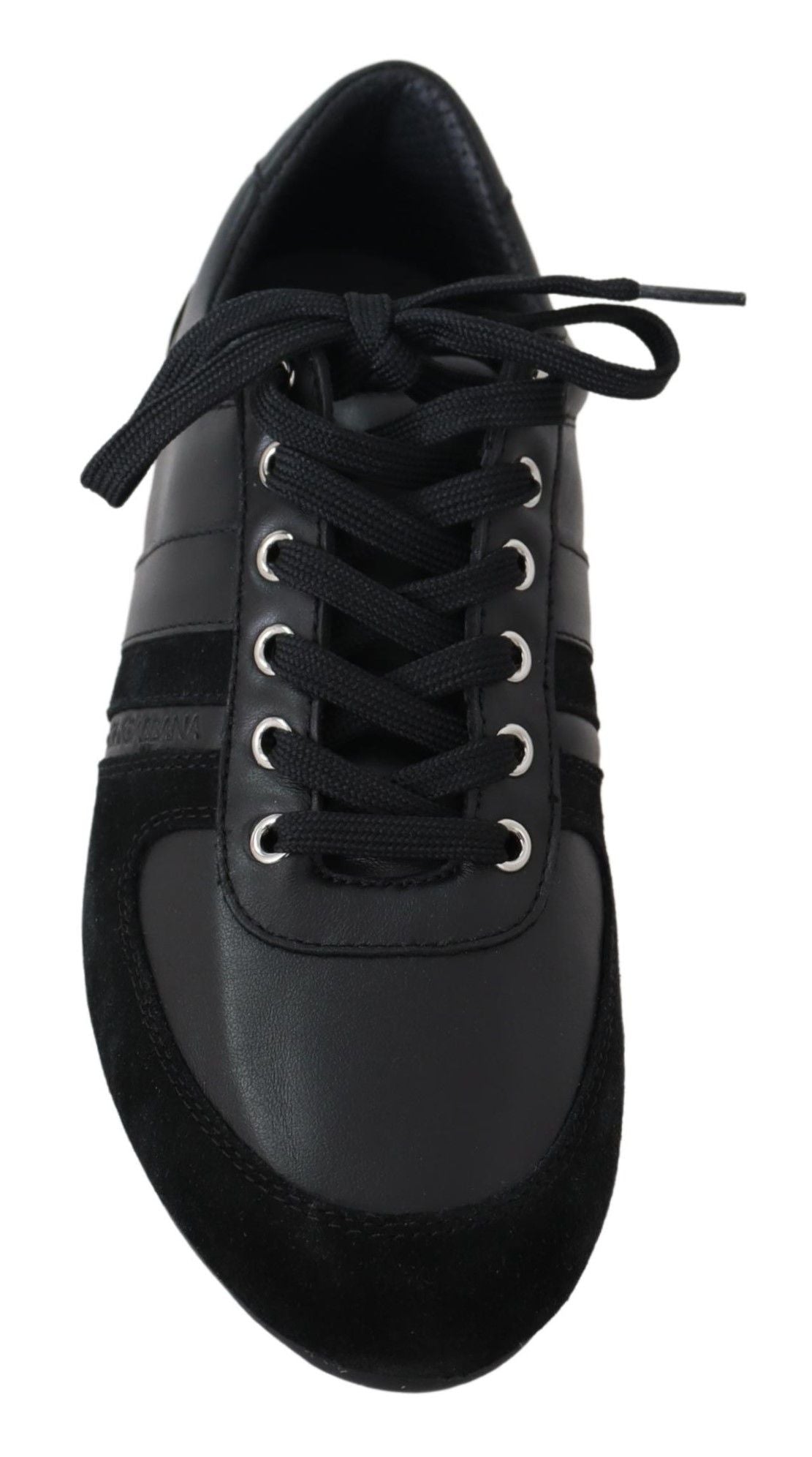 Dolce & Gabbana Black Logo Leather Casual Sneakers Men's Shoes