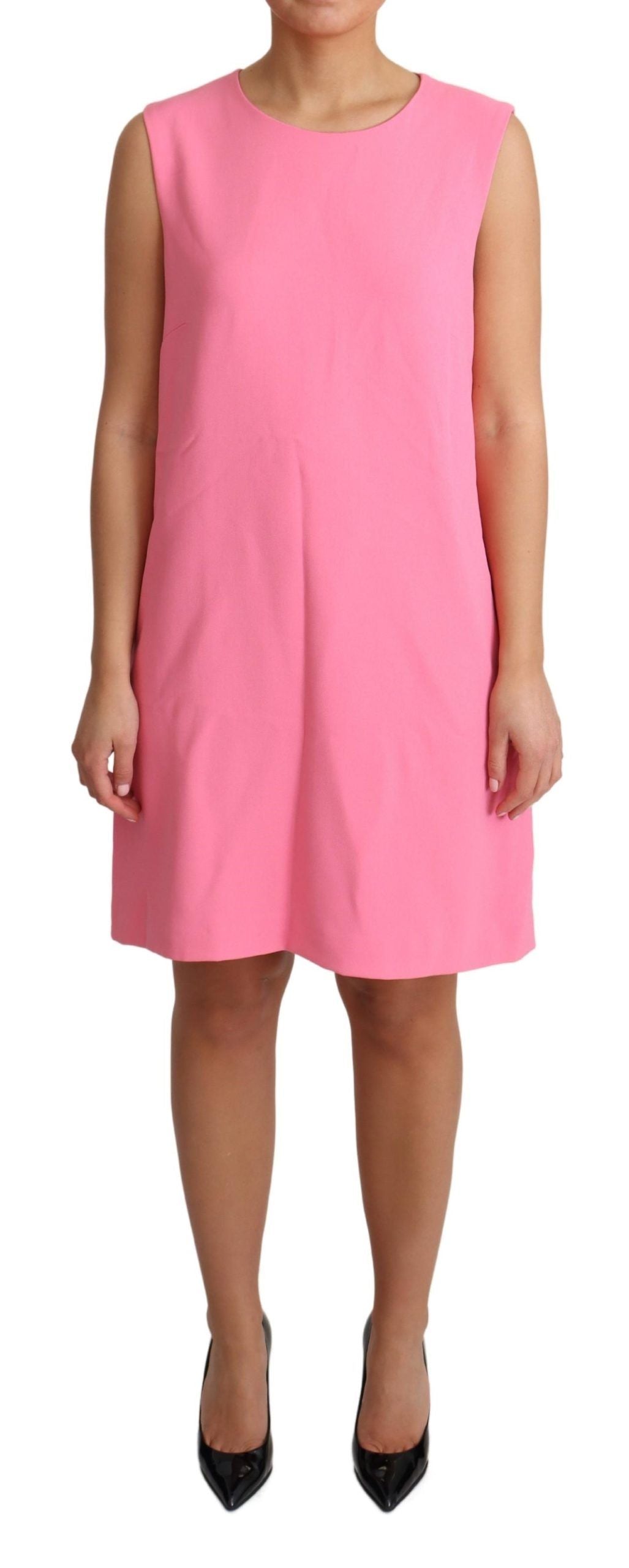 Dolce & Gabbana Pink Shift Sleeveless Knee Length Women's Dress