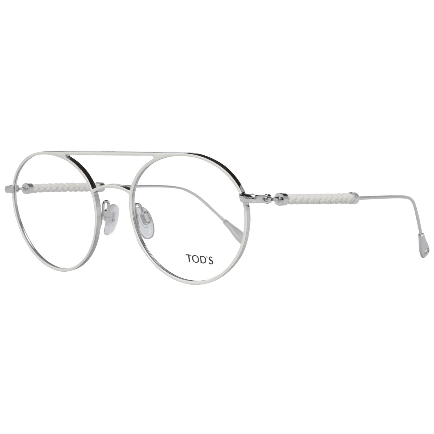 Tod's White Metal & Leather Glasses Women's (Frames)