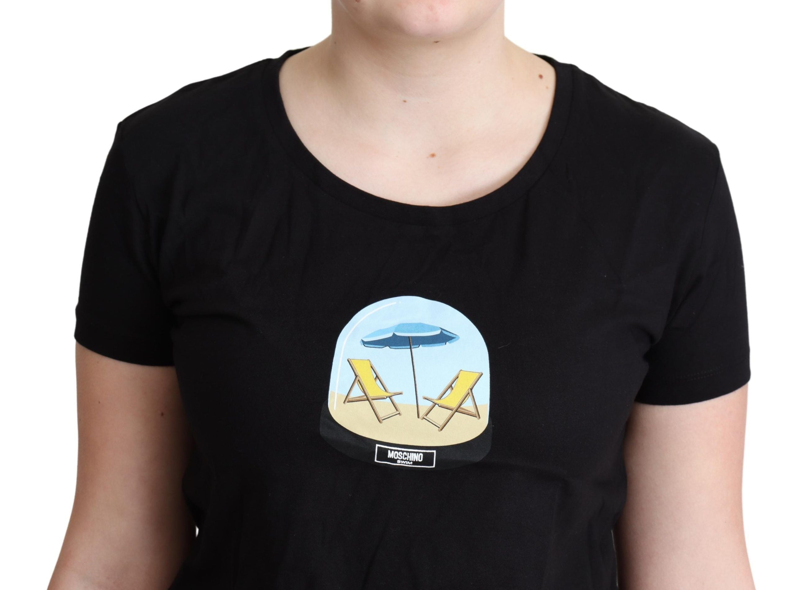 Moschino Chic Black Cotton Round Neck Women's Tee