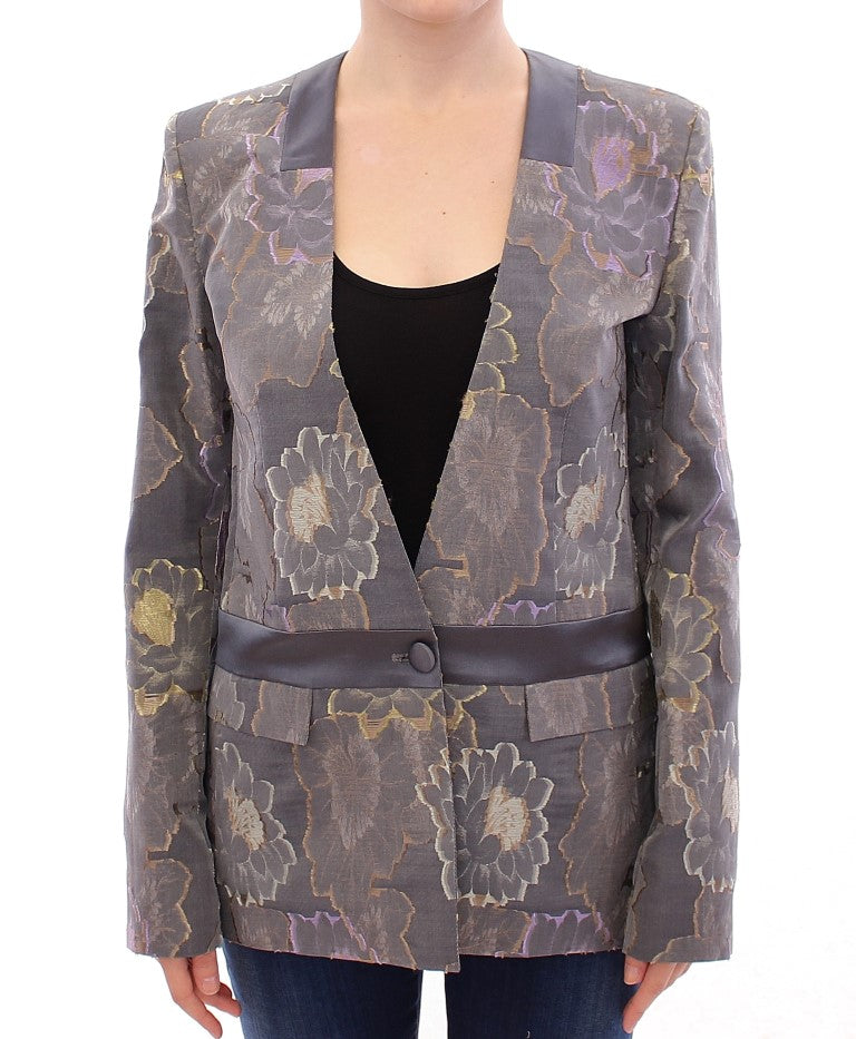 Roberto Fragata Multicolor Silk Floral Cotton Women's Blazer