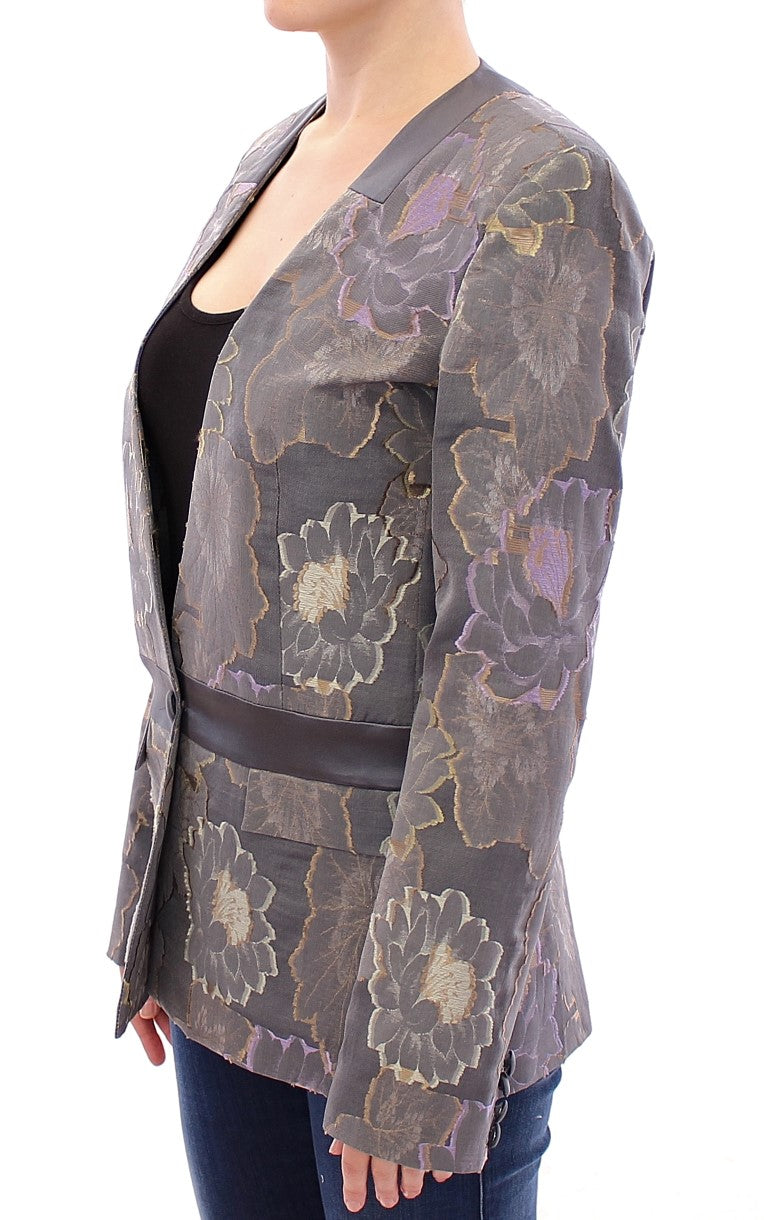 Roberto Fragata Multicolor Silk Floral Cotton Women's Blazer