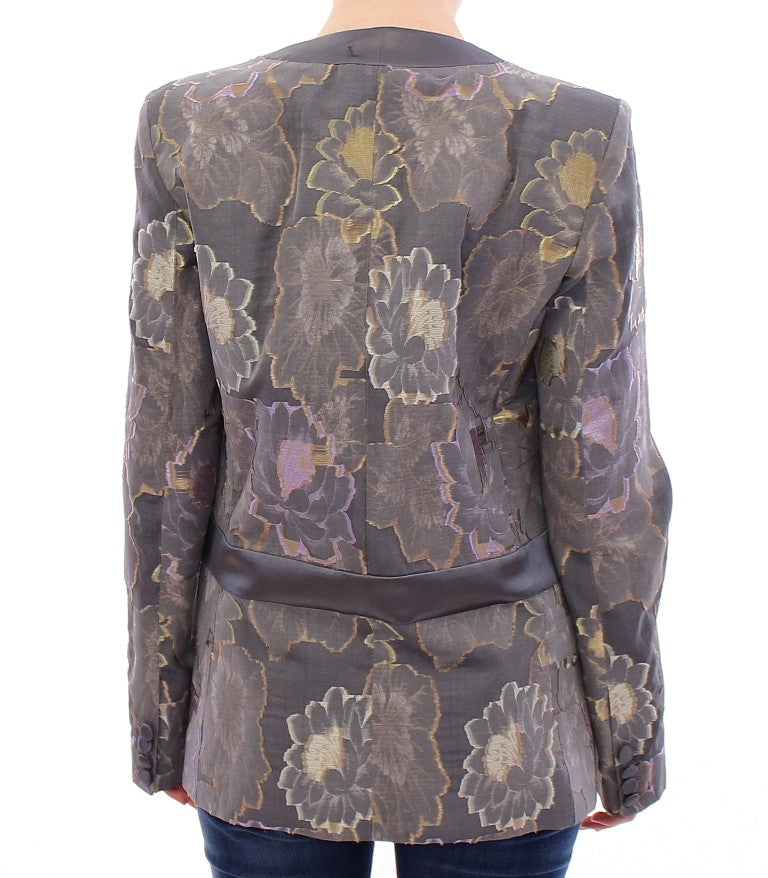 Roberto Fragata Multicolor Silk Floral Cotton Women's Blazer