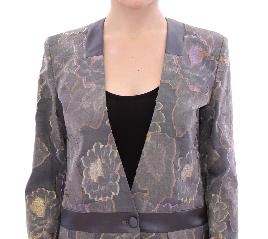 Roberto Fragata Multicolor Silk Floral Cotton Women's Blazer