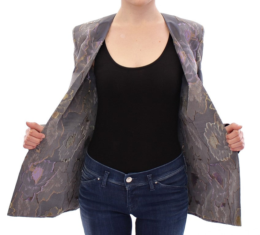 Roberto Fragata Multicolor Silk Floral Cotton Women's Blazer