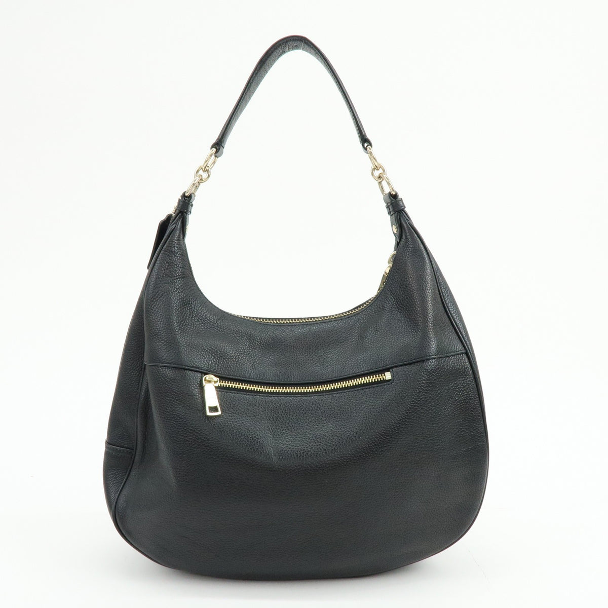 Coach Shoulder Leather Black Leather Handbag (Pre-Owned)