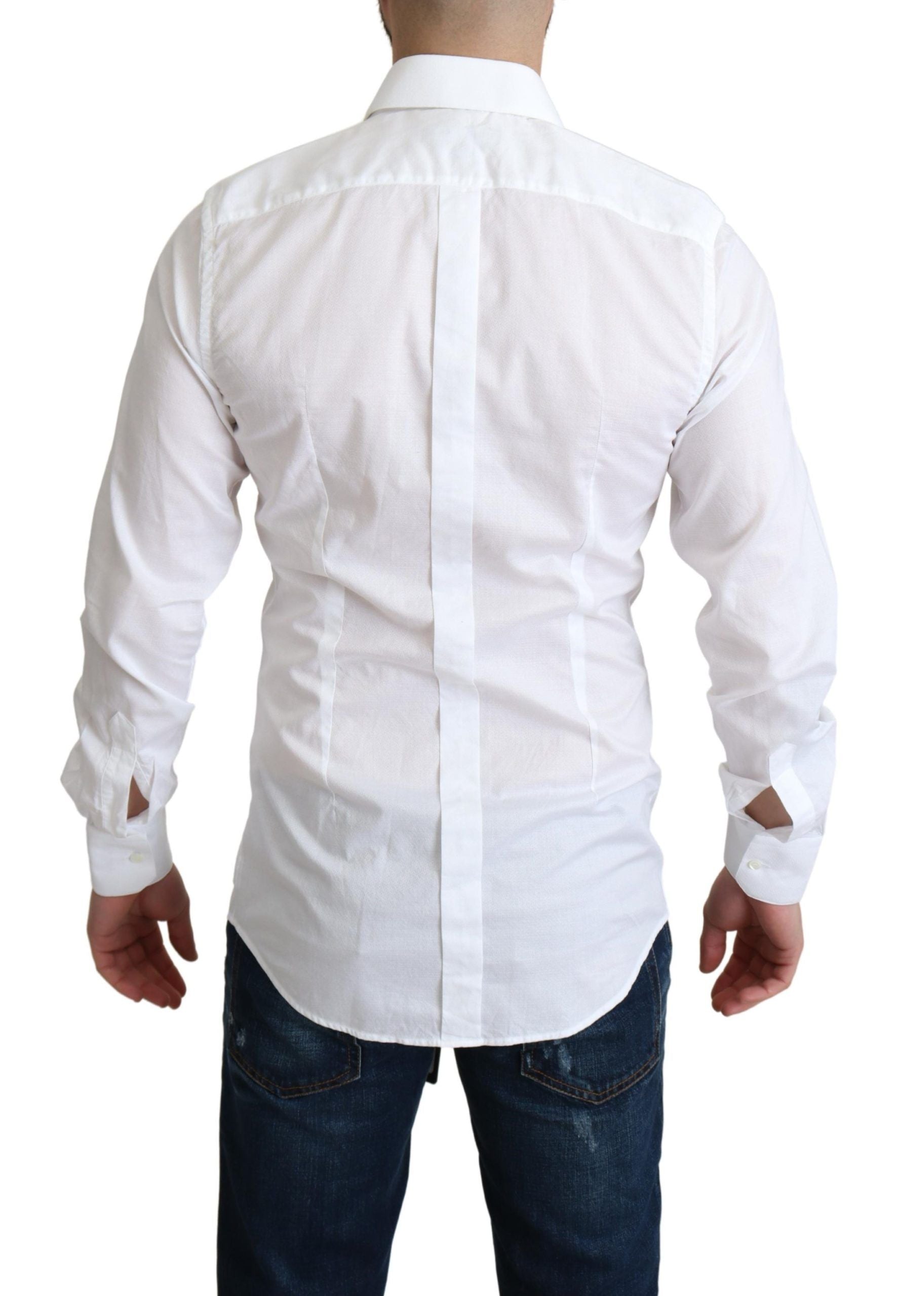 Dolce & Gabbana Elegant White Cotton Dress Shirt Slim Men's Fit