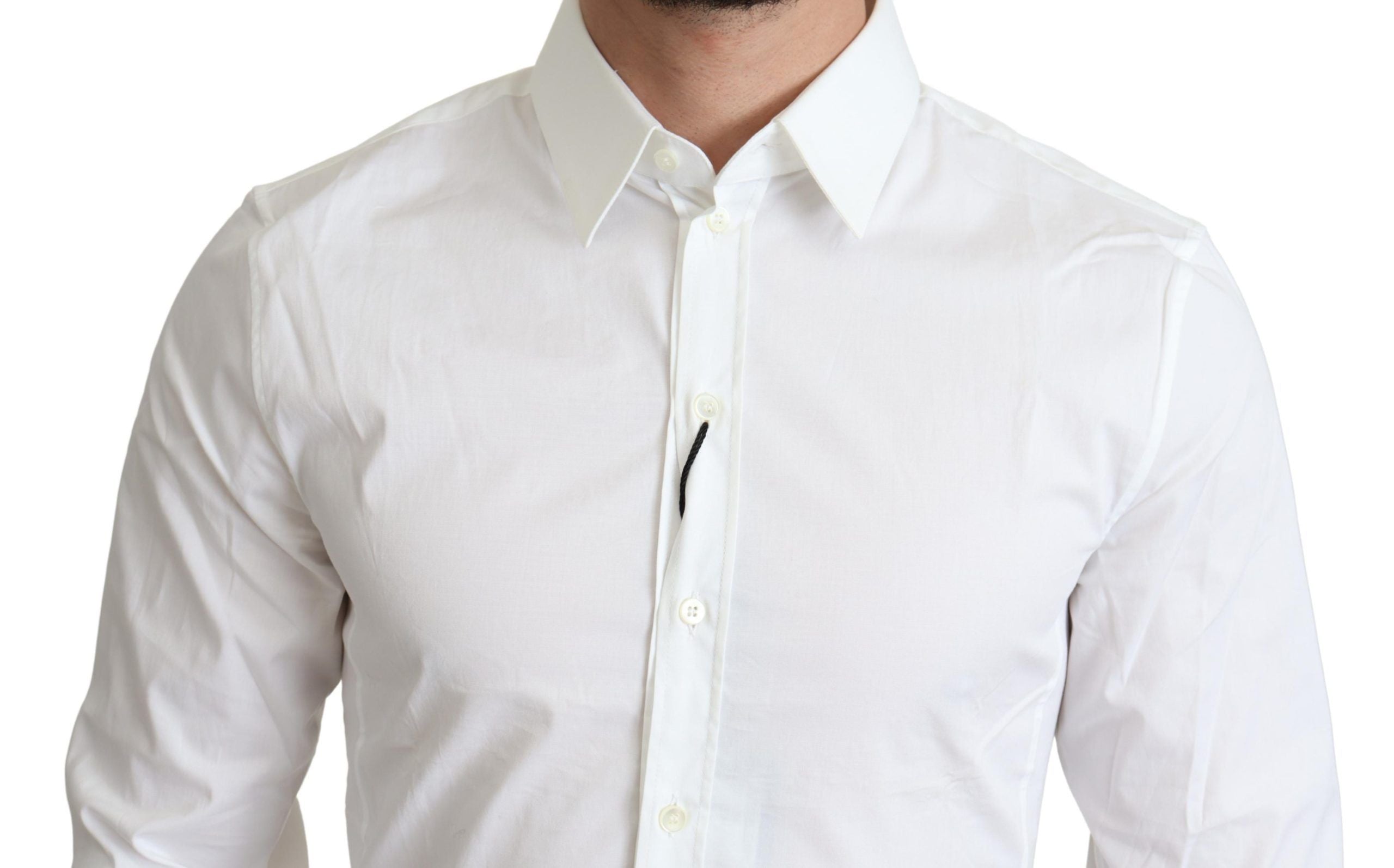 Dolce & Gabbana White Cotton Stretch Men Formal SICILIA Men's Shirt