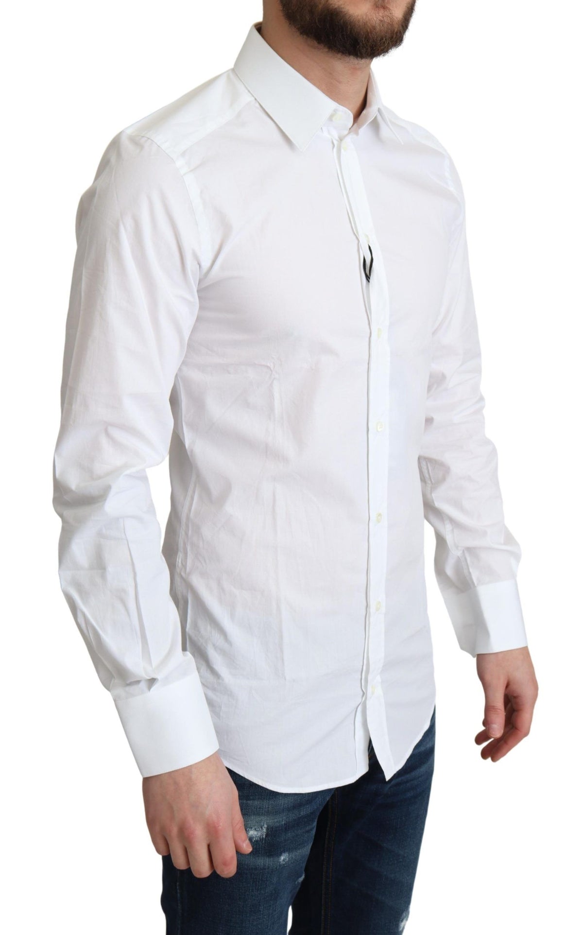 Dolce & Gabbana White Pure Cotton Men Dress Formal Men's Shirt