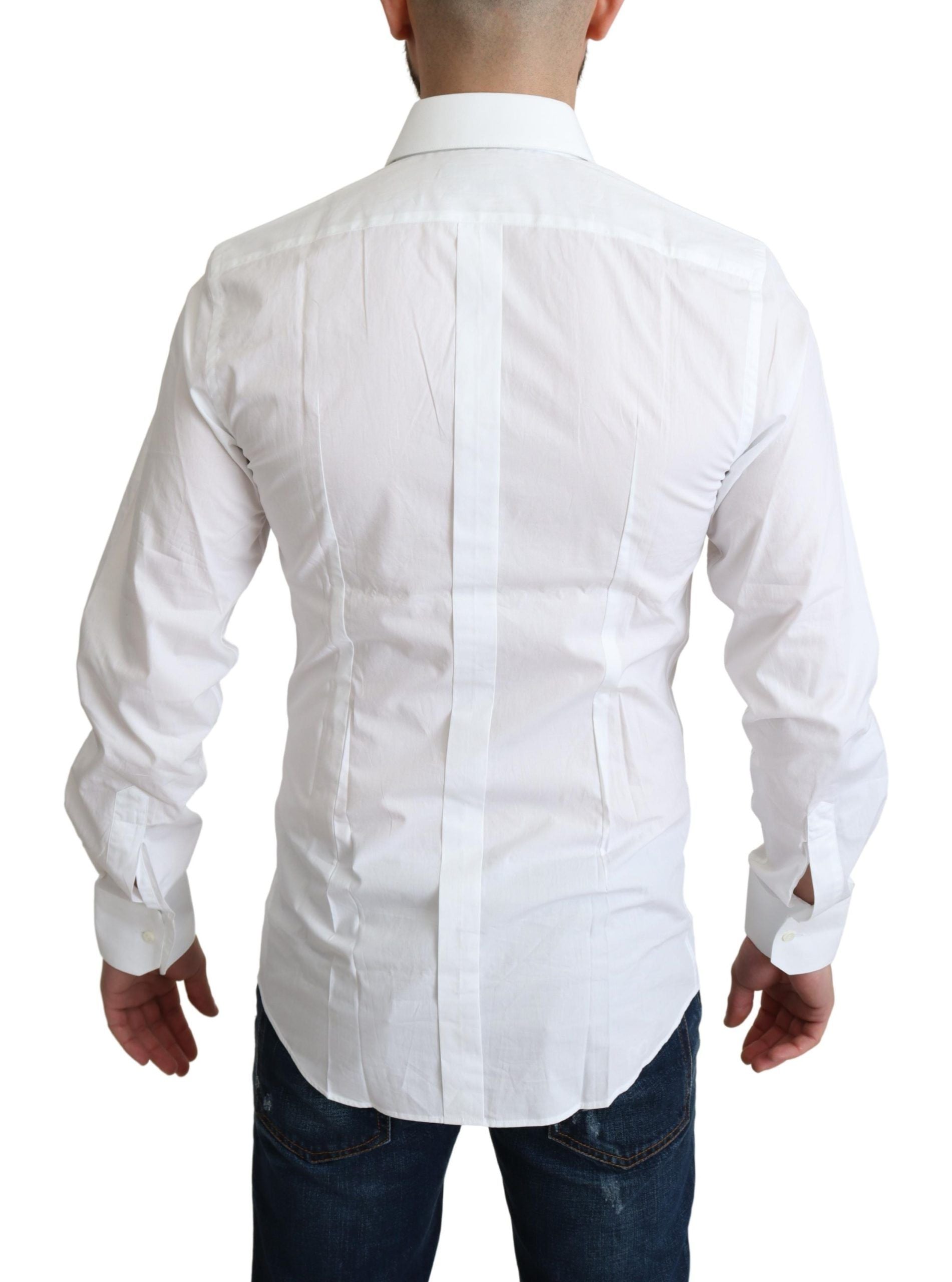 Dolce & Gabbana Elegant White Cotton Dress Men's Shirt