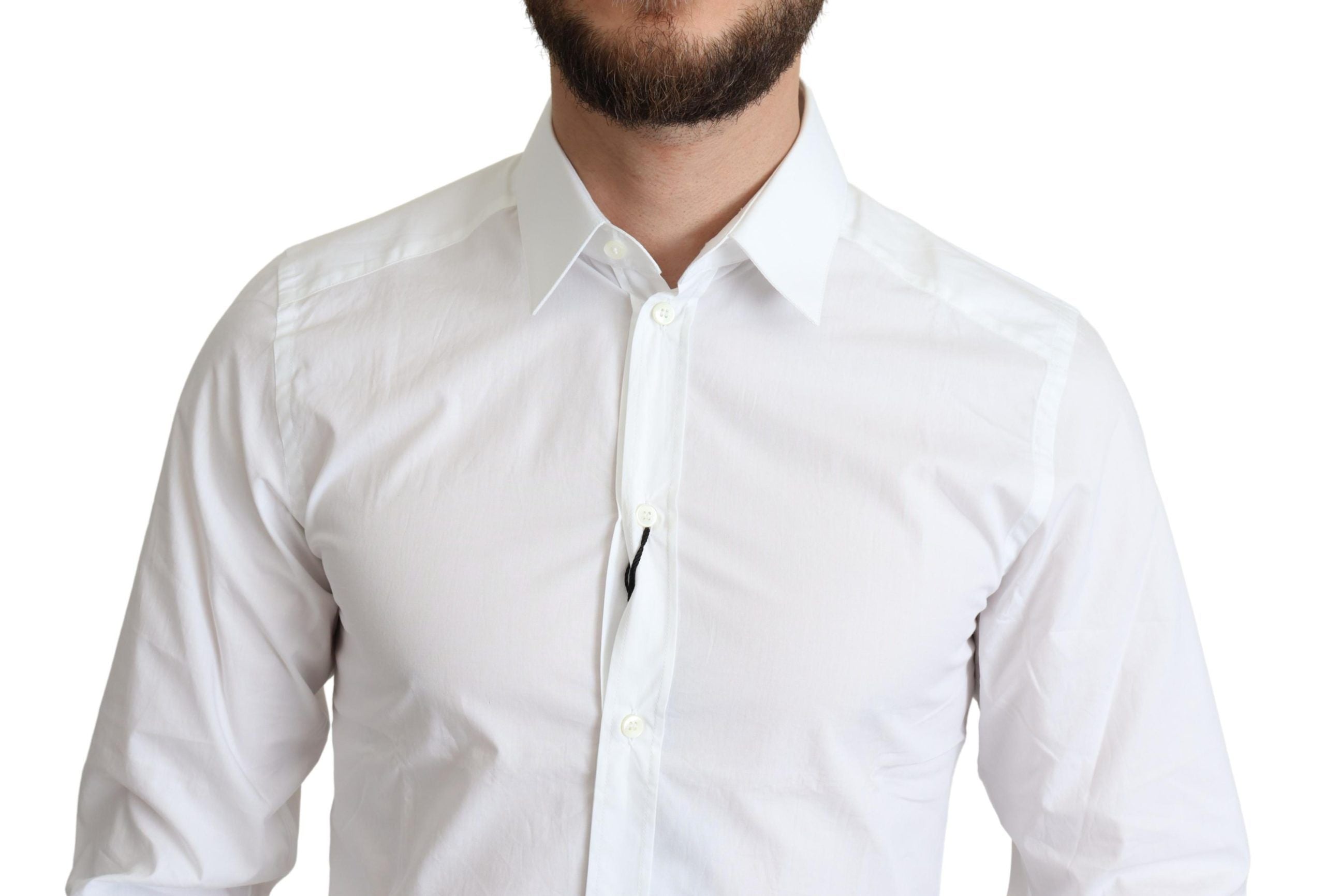 Dolce & Gabbana Elegant White Cotton Dress Men's Shirt