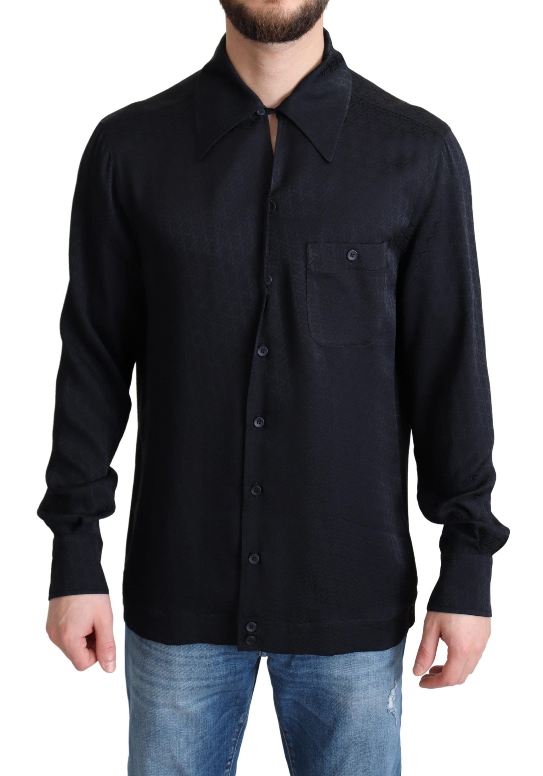 Dolce & Gabbana Elegant Jacquard Silk Casual Men's Shirt