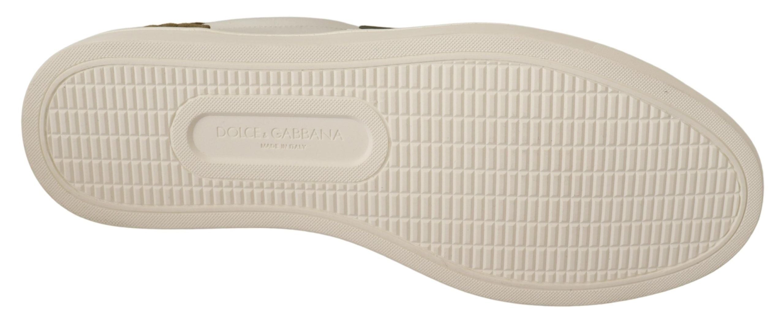 Dolce & Gabbana White Suede Leather Mens Low Tops Men's Sneakers