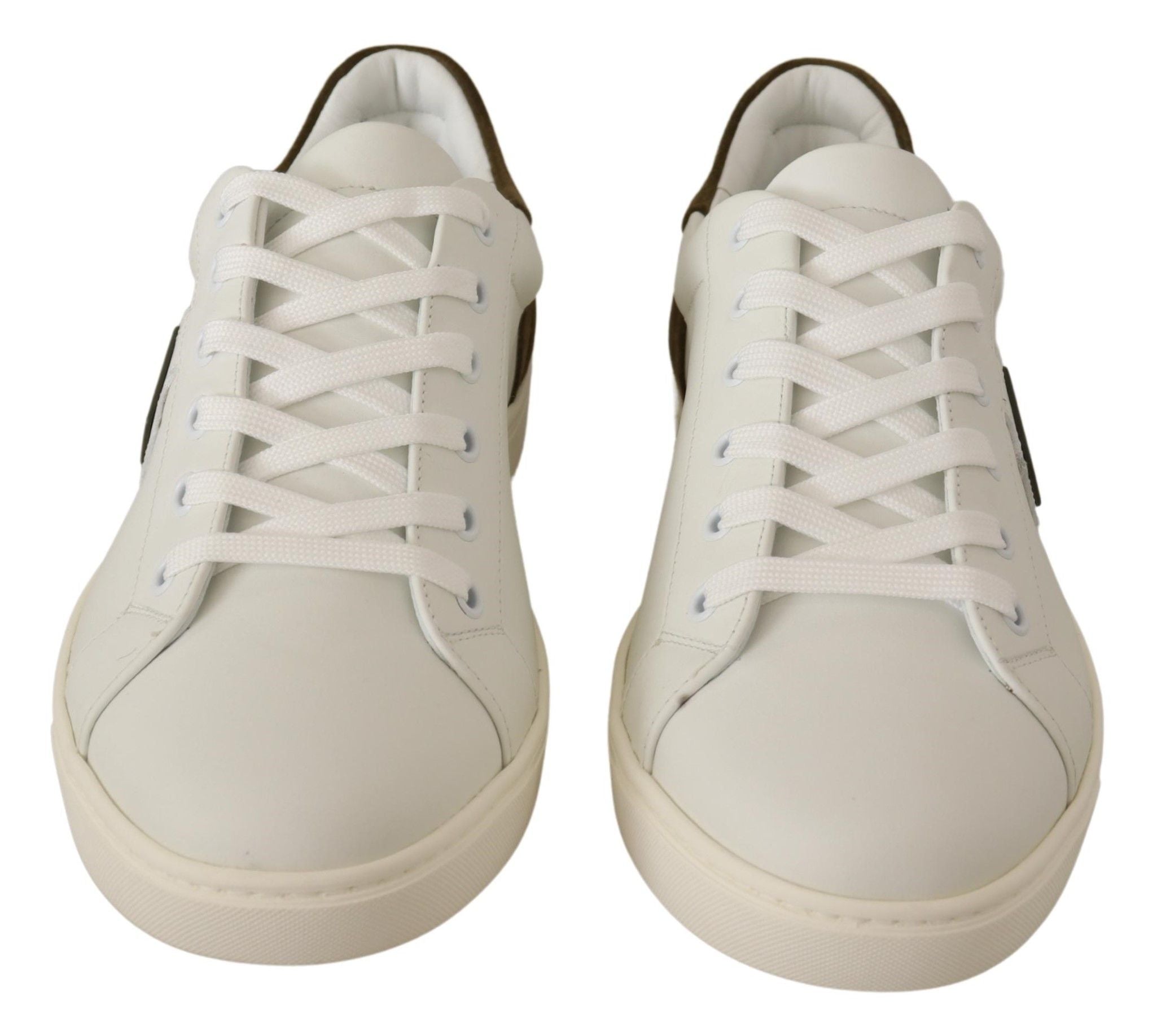 Dolce & Gabbana White Suede Leather Mens Low Tops Men's Sneakers