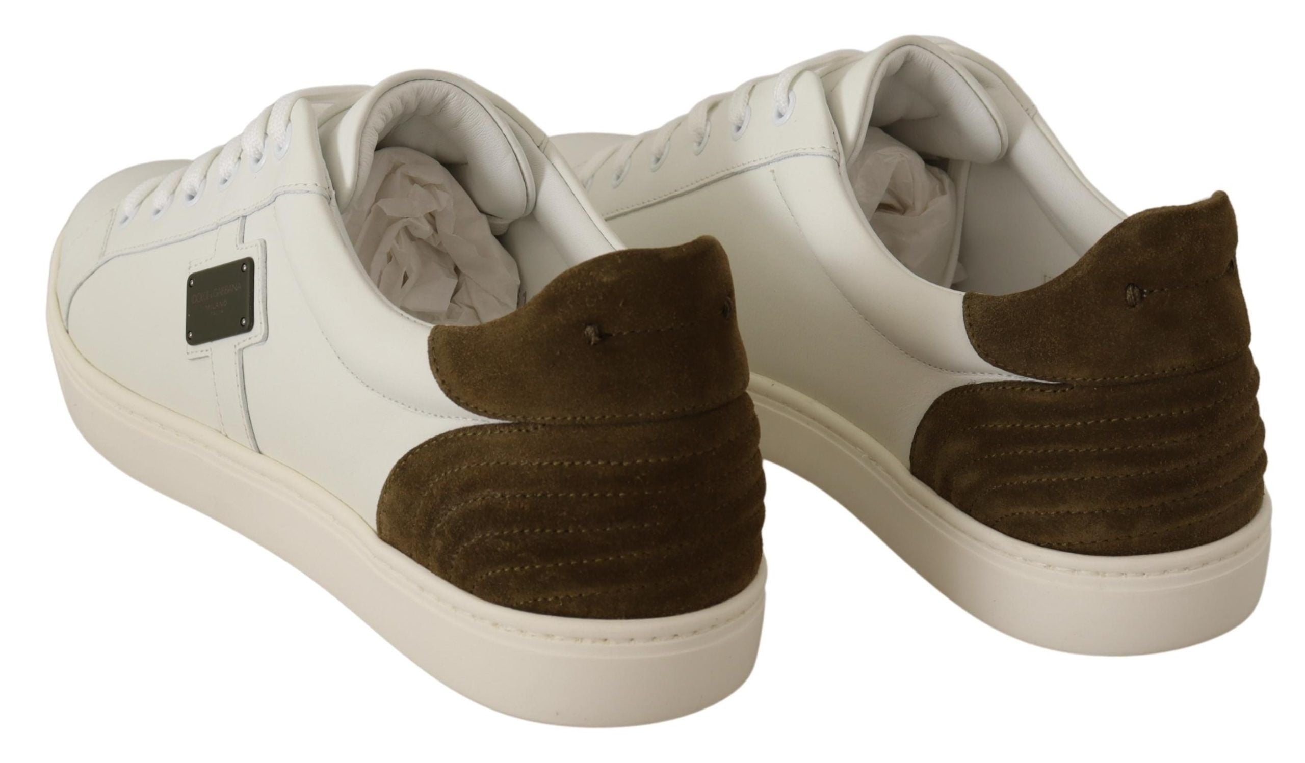 Dolce & Gabbana Chic White Leather Sneakers for Men's Men