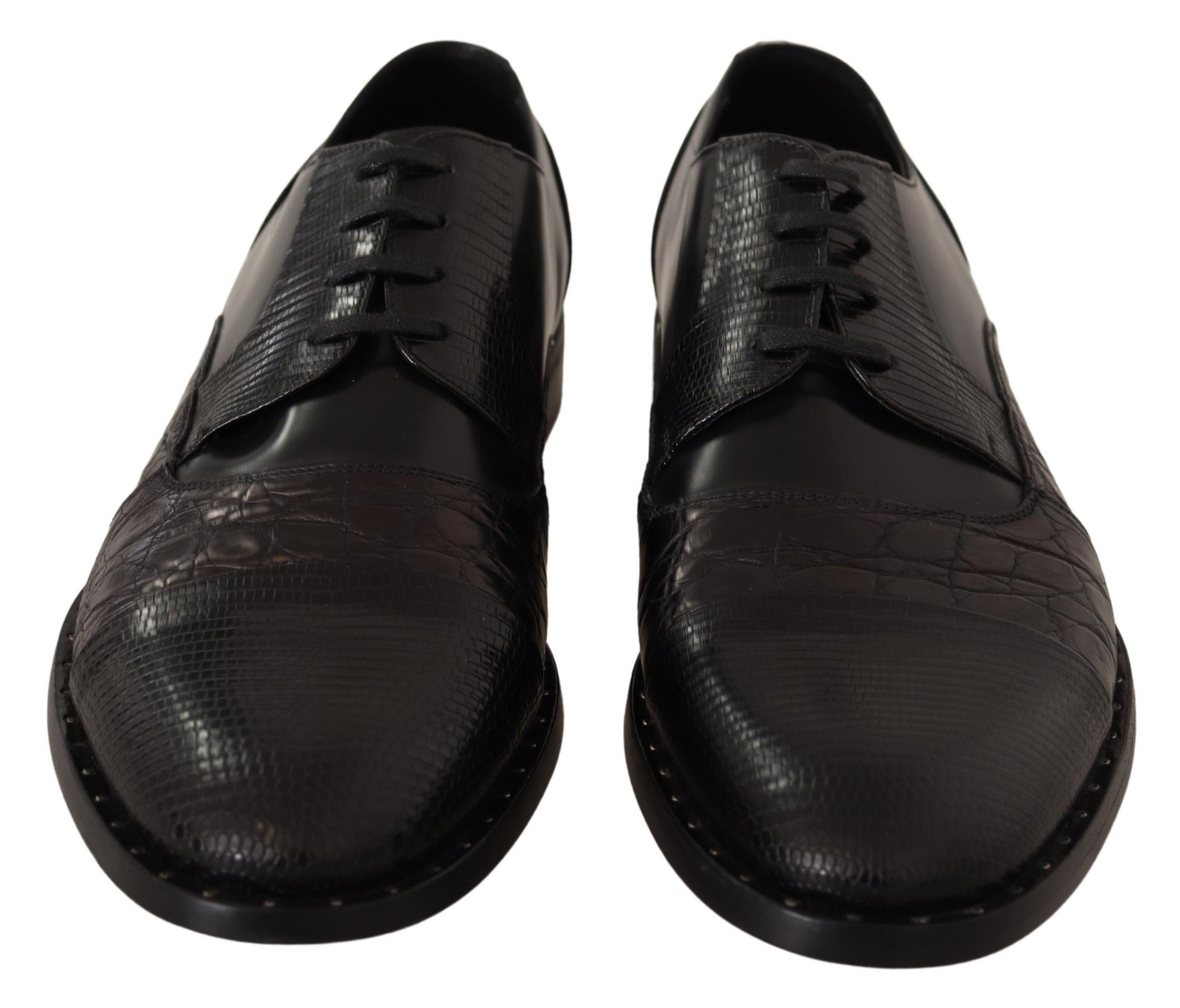 Dolce & Gabbana Black Leather Exotic Skins Formal Men's Shoes