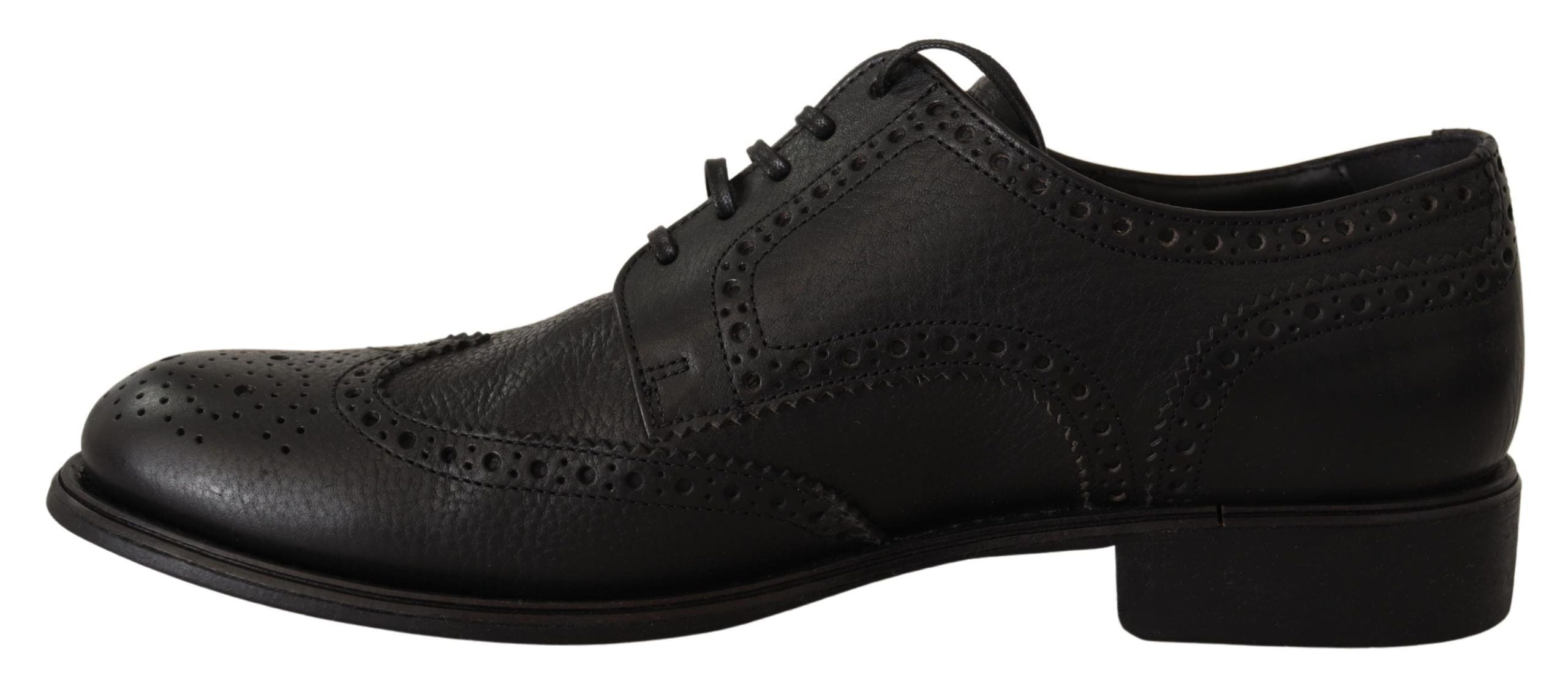 Dolce & Gabbana Black Leather Oxford Wingtip Formal Dress Men's Shoes
