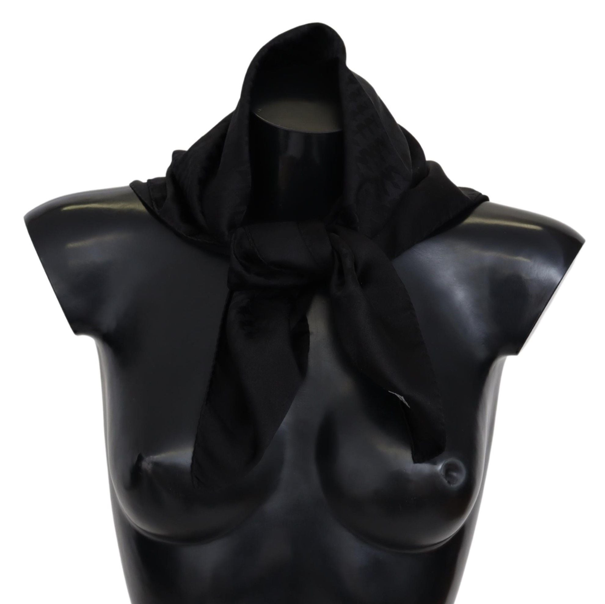 Missoni Elegant Black Wool Scarf with Logo Men's Embroidery