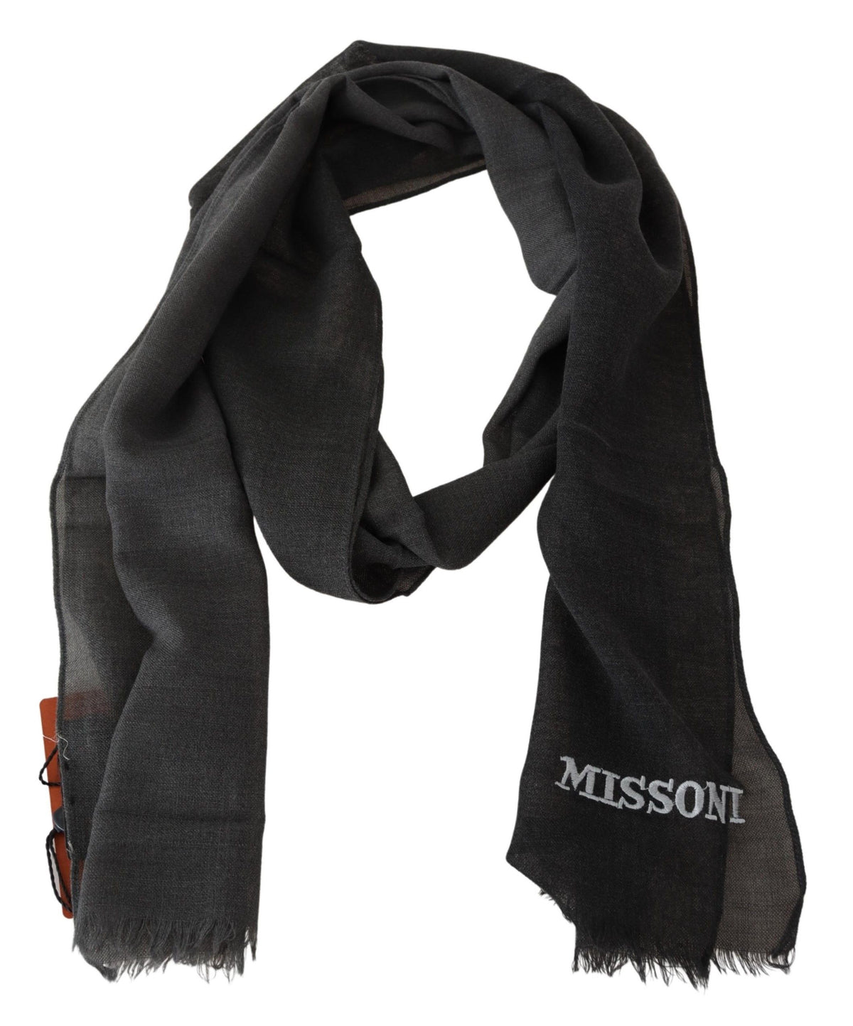 Missoni Black 100% Wool Unisex Neck Wrap Men's Scarf
