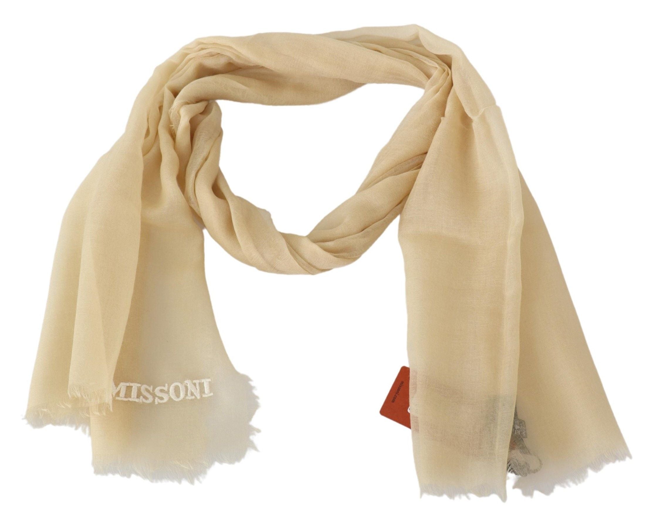 Missoni Beige Cashmere Unisex Neck Men's Scarf