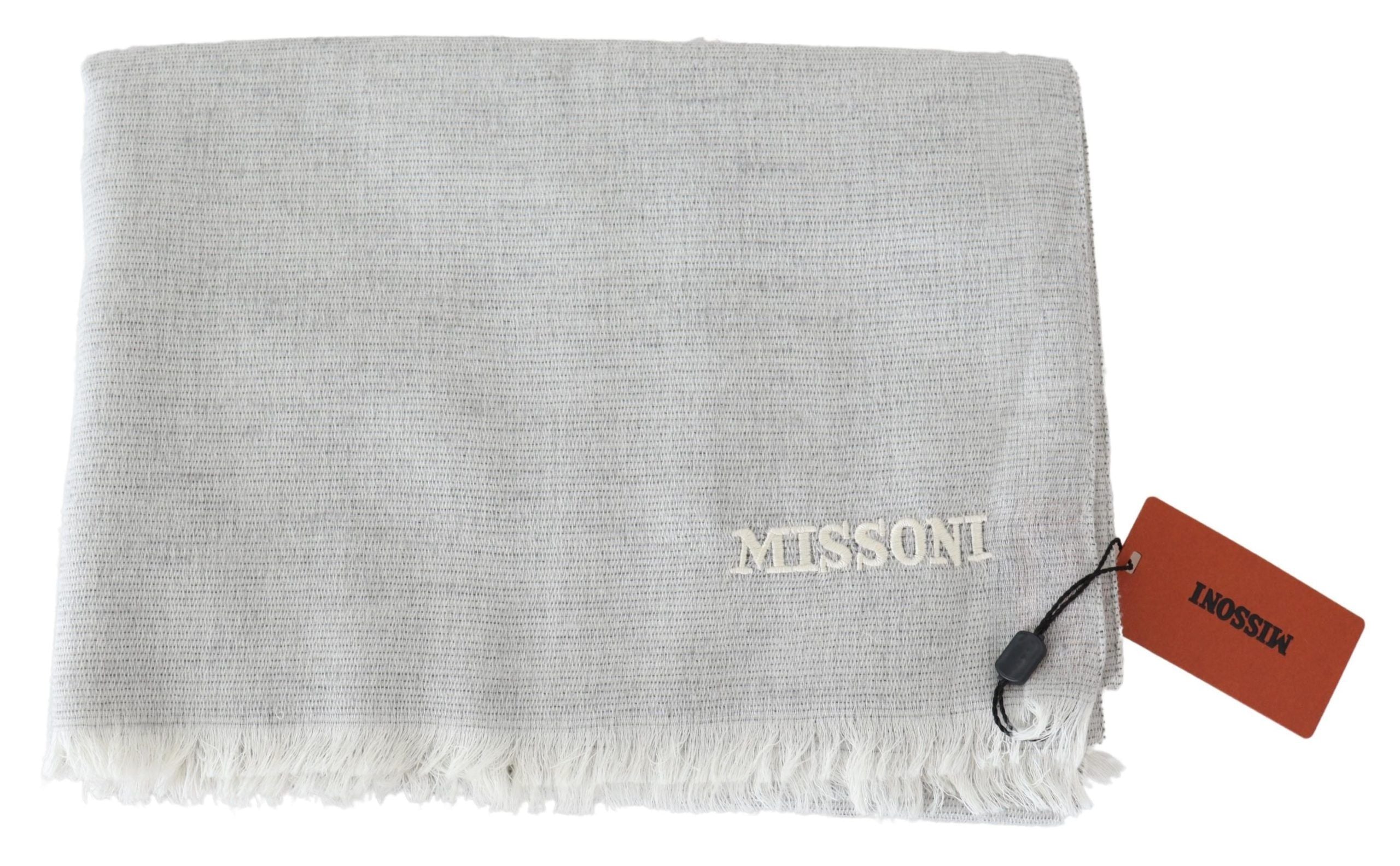 Missoni Gray Wool Knit Unisex Neck Wrap Men's Scarf