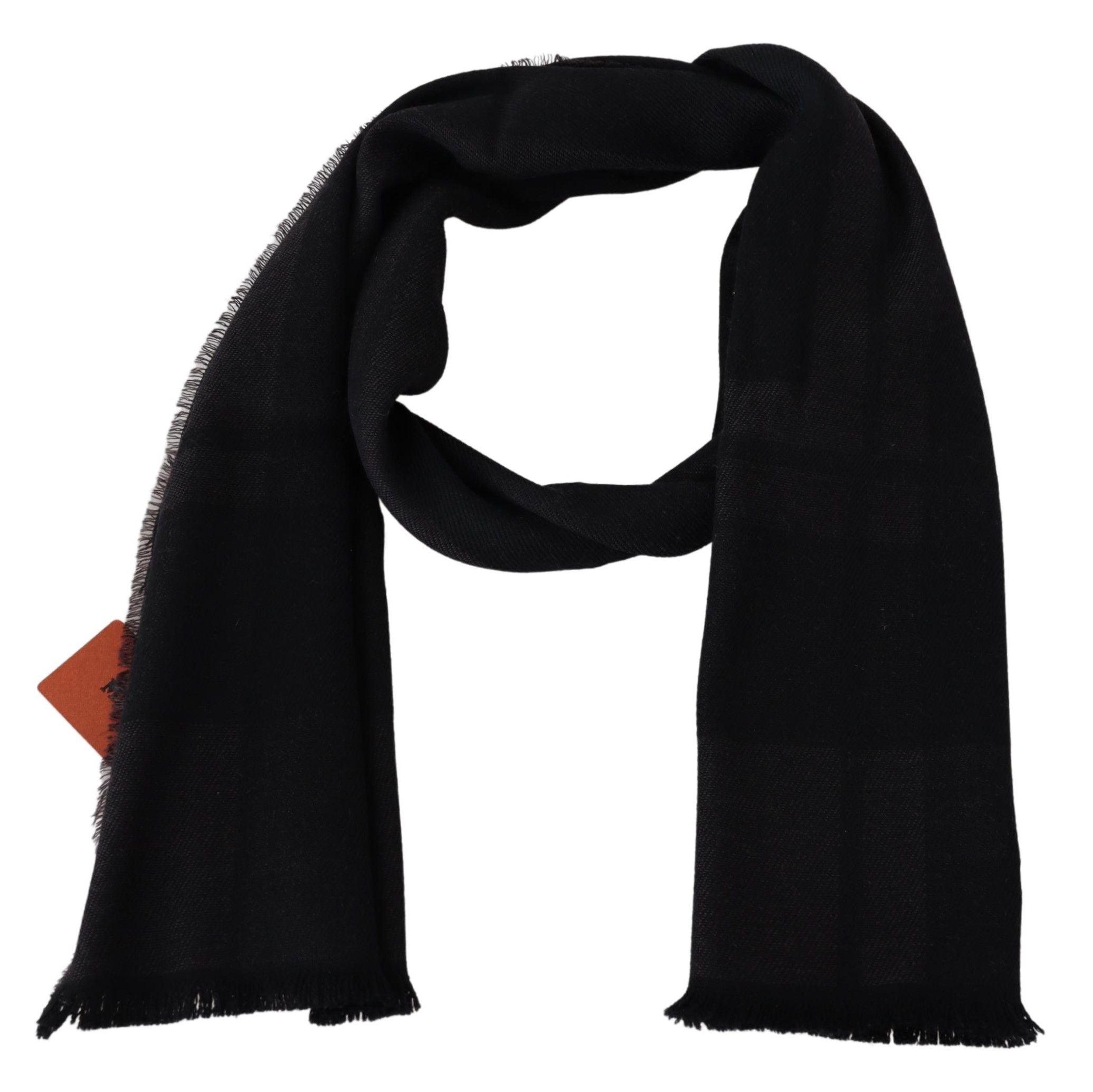 Missoni Black 100% Wool Unisex Neck Wrap Men's Scarf