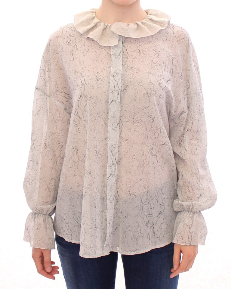 Vika Gazinskaya Blue Cotton Blouse Women's Tunic