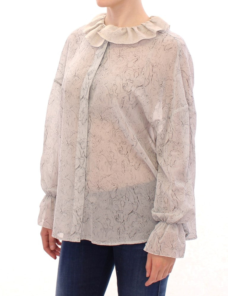 Vika Gazinskaya Blue Cotton Blouse Women's Tunic