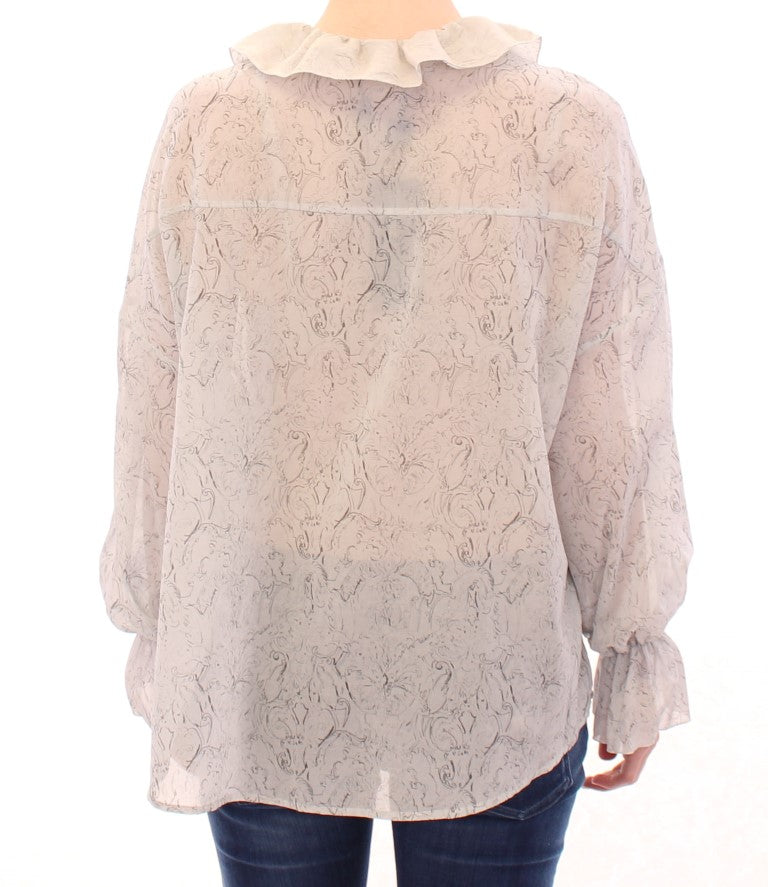 Vika Gazinskaya Blue Cotton Blouse Women's Tunic