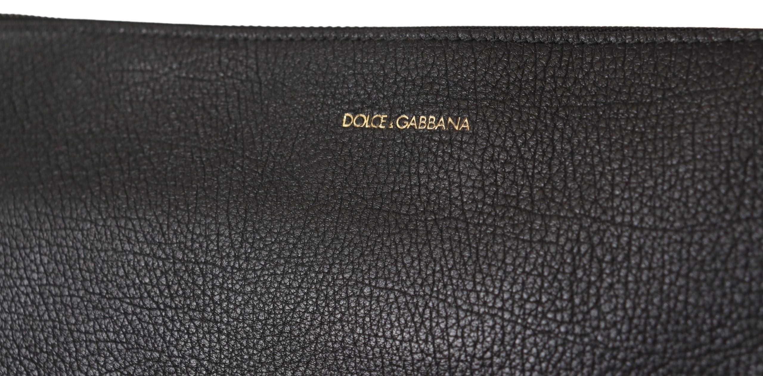 Dolce & Gabbana Black Exotic Leather Shoulder Sling Alta Sartoria Men's Bag