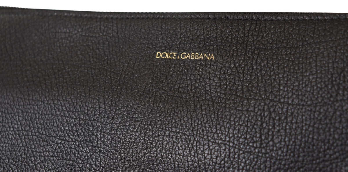 Dolce & Gabbana Black Exotic Leather Shoulder Sling Alta Sartoria Men's Bag