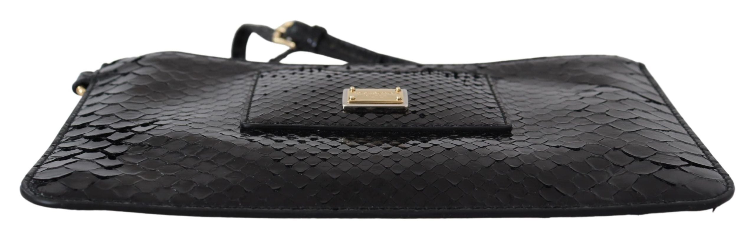 Dolce & Gabbana Exotic Leather Black Wristlet Women's Wallet