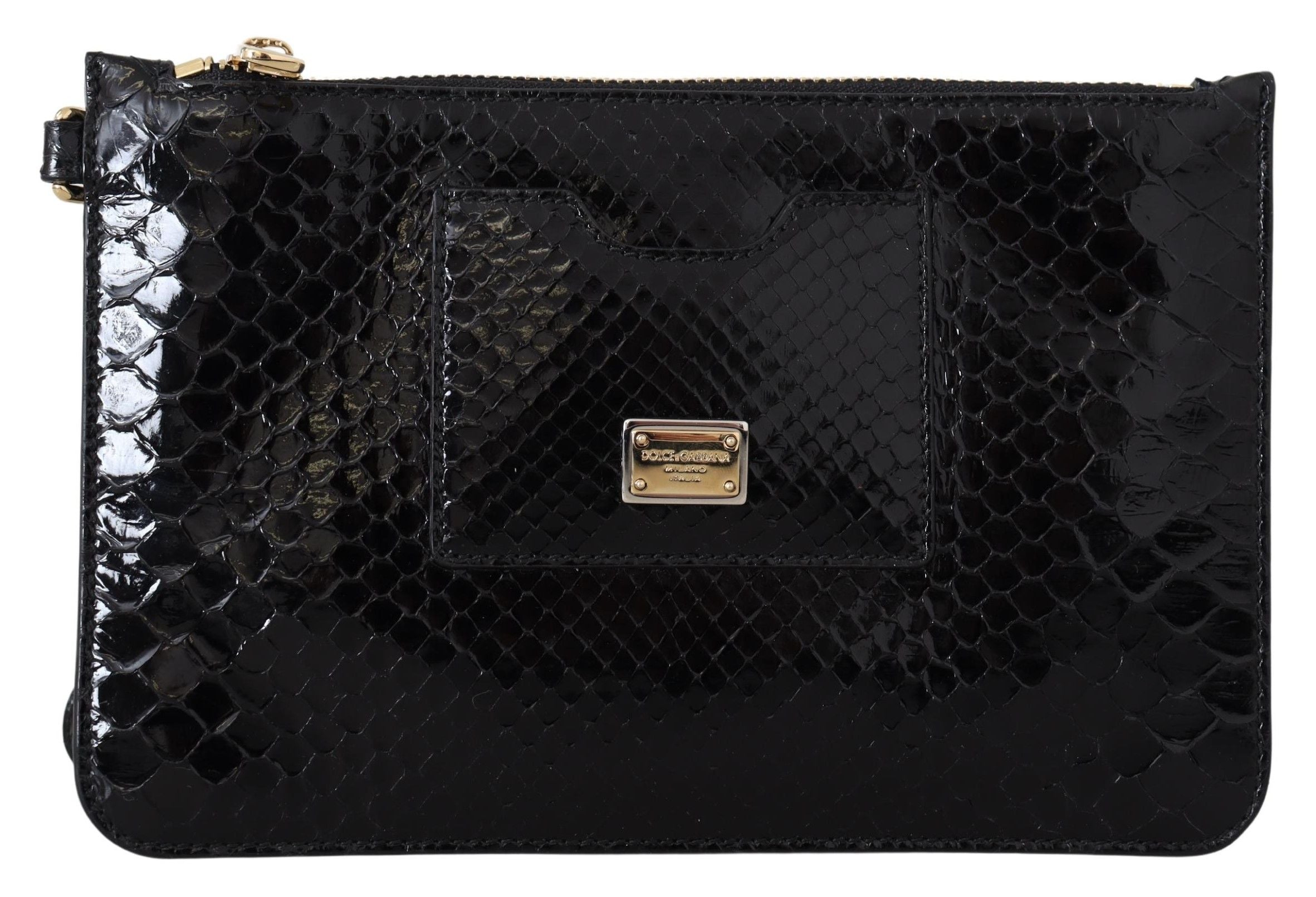 Dolce & Gabbana Exotic Leather Black Wristlet Women's Wallet