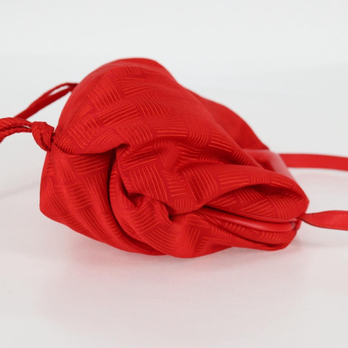 Bottega Veneta Point Chunky Knit Fabric Red Nylon Shoulder Bag Bag (Pre-Owned)