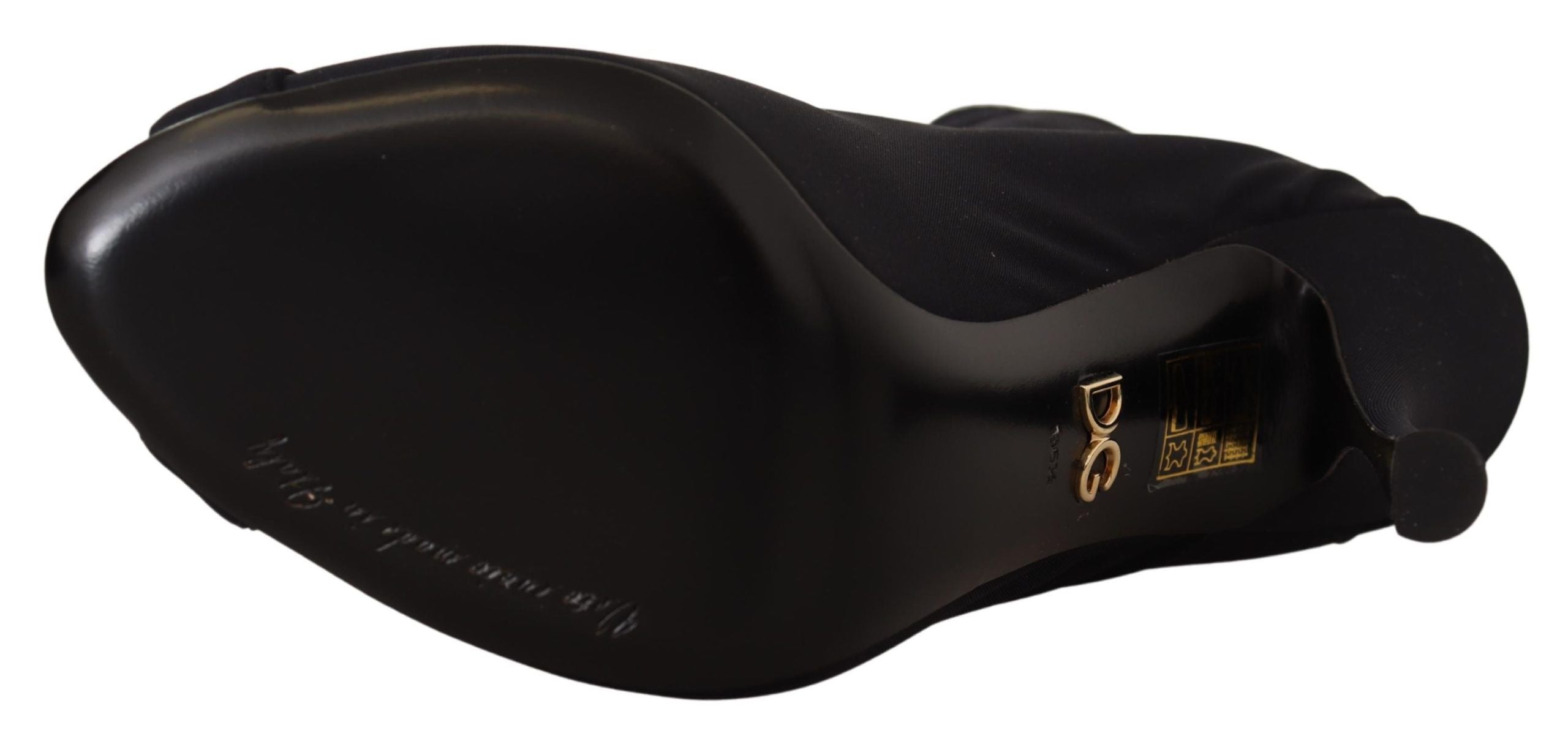 Dolce & Gabbana Black Stretch Short Ankle Boots Women's Shoes